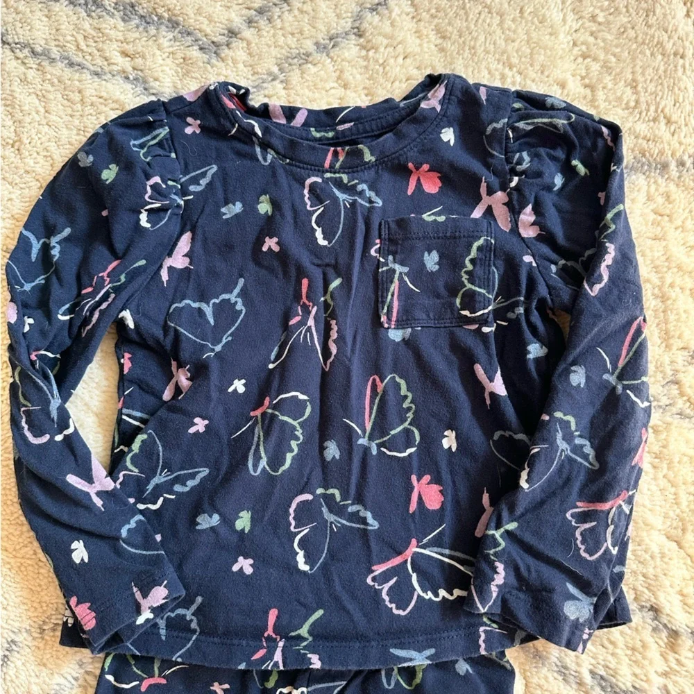 GAP 🦋 Navy Floral Long Sleeve Shirt/pants set